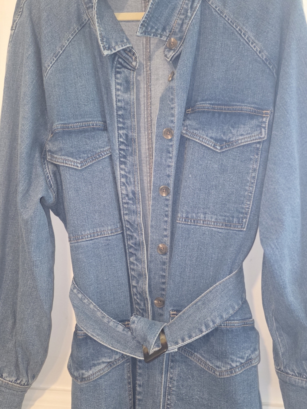 Eloquii Blue Denim Button-Front Dress - Picture 2 of 5